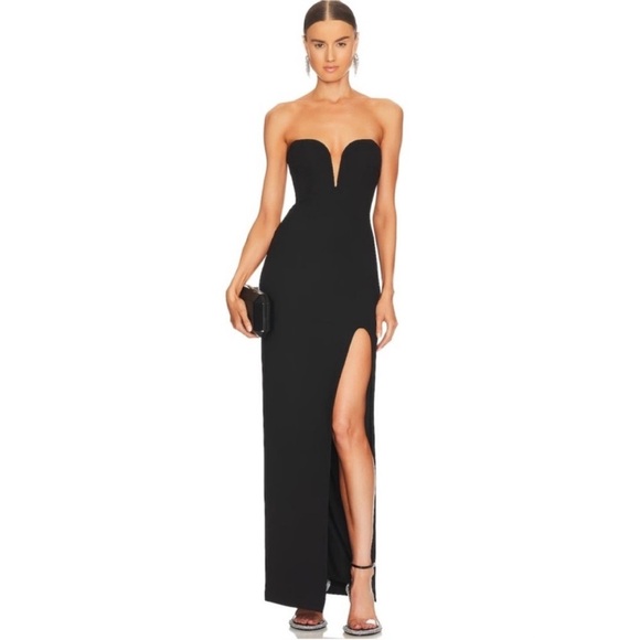 Nicholas Deep V Sweetheart Strapless
Gown in Black NWT - Picture 1 of 8